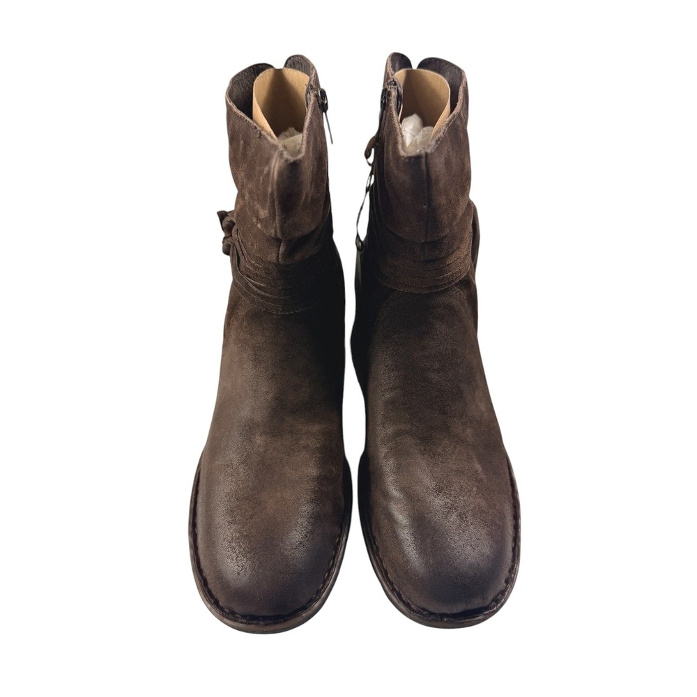 Born Cross Distressed Brown Leather Tassel Ankle Boots Womens 11 D70306 NEW - Picture 2 of 14
